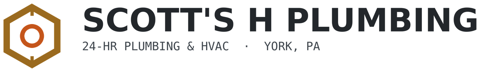 Scott's H Plumbing logo — 24-hr plumbing and HVAC in York, PA